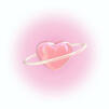 A digital render of a heart with a ring around it